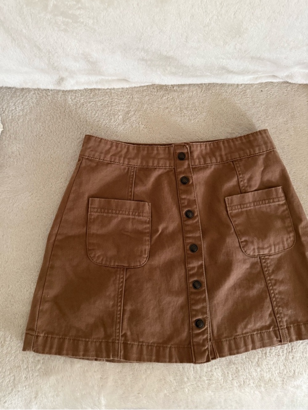 Forever 21 Brown Button Up Utility Mini Skirt